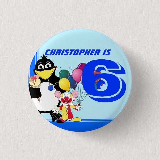 Sjätte födelsedag knapp (Framsida)
