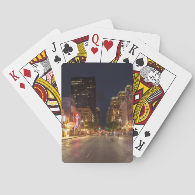 Sjätte gatan i Dusk i Austin, Texas Spelkort (Baksidan)