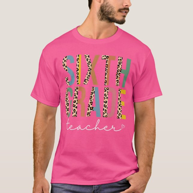 Sjätte Klass Lacher Leopard Team 6e Klass Squad V T Shirt (Framsida)