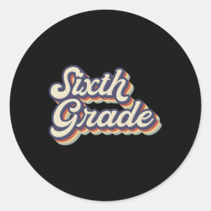 Sjätte Klass-läraren Retro Vintage 6e Klass Teache Runt Klistermärke