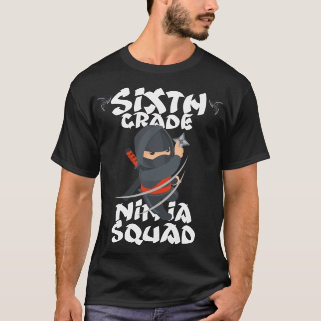 Sjätte klass ninja-pannan t shirt (Framsida)