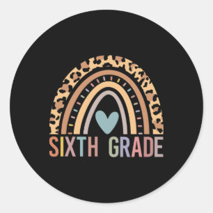 Sjätte Klass Regbow Girls Boys Teacher Team 6e Gr Runt Klistermärke