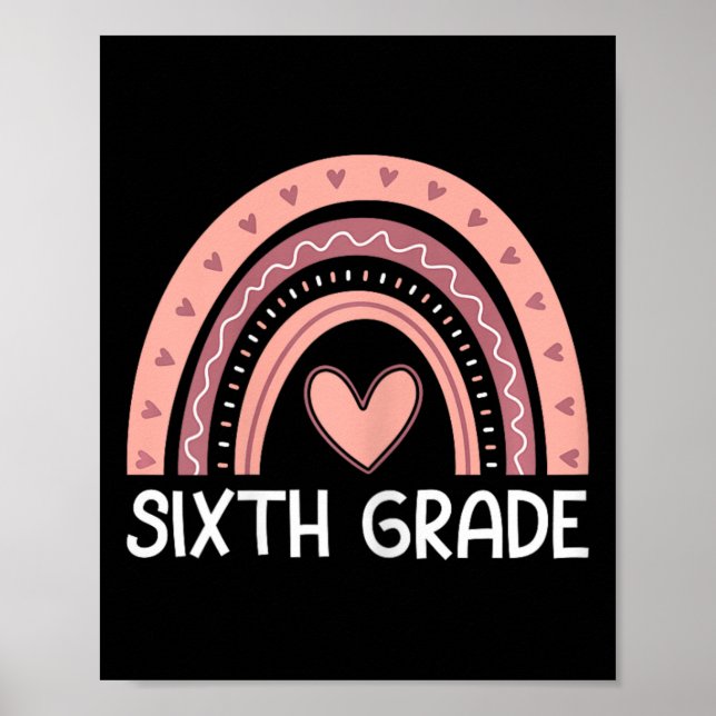 sjätte Klass Regnbågslaget Hej 6e Klass Sten Squ Poster (Framsidan)