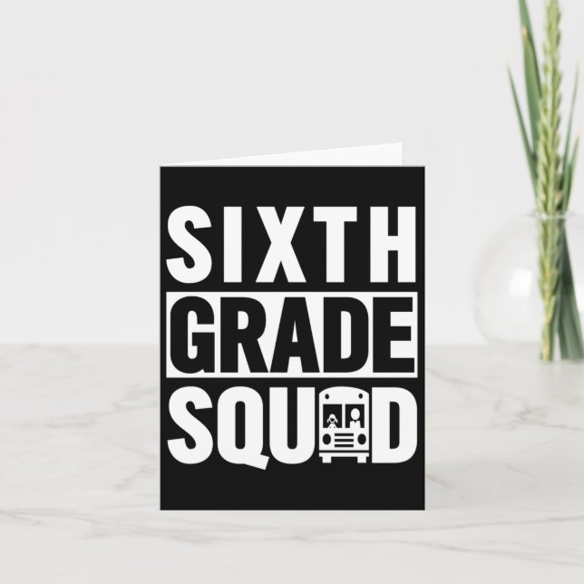 Sjätte Klass-torget (6e Klass-skolan - vit text) Kort (Framsida)