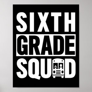 Sjätte Klass-torget (6e Klass-skolan - vit text) Poster