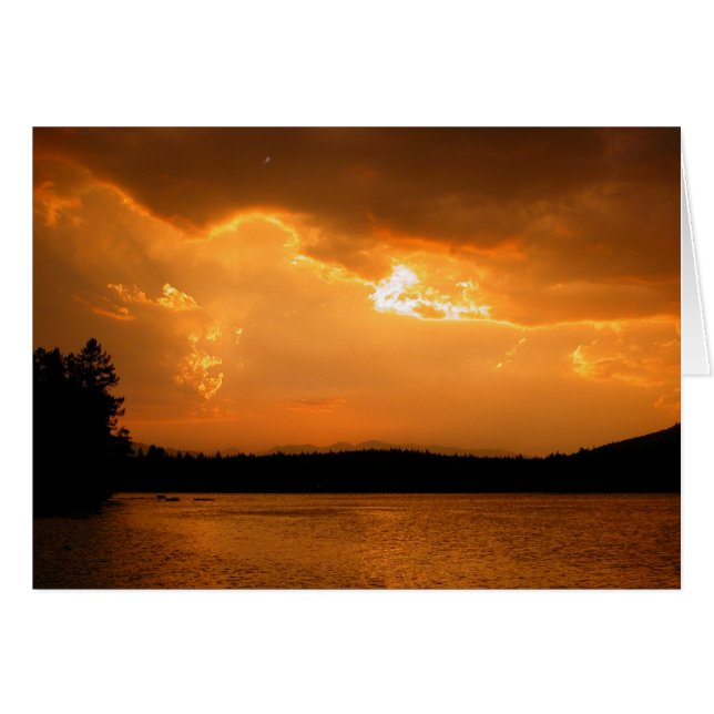 Sjö 5 Sunset Hälsningskort (Framsidan Horizontal)