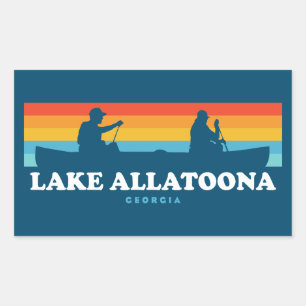 Sjö Allatoona Georgia Canoe Rektangulärt Klistermärke