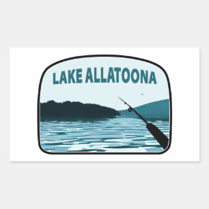 Sjö Allatoona Georgia Fishing Rod Rektangulärt Klistermärke