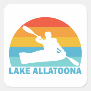 Sjö Allatoona Georgia Kayak Fyrkantigt Klistermärke