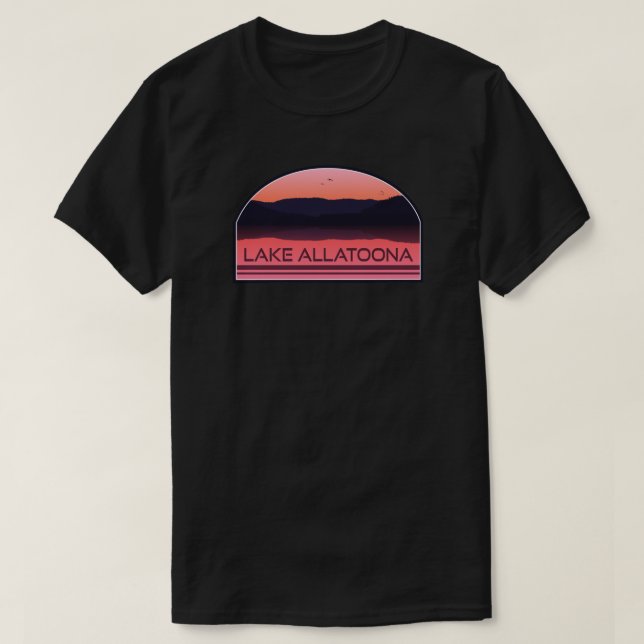 Sjö Allatoona Georgia Red Sunrise T Shirt (Design framsida)