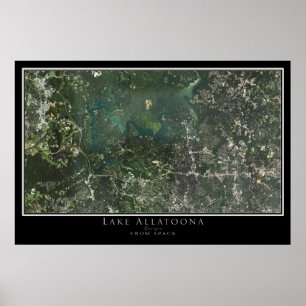 Sjö Allatoona Georgia Satellite Poster Karta