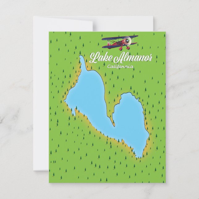 Sjö Almanor California USA karta (Framsida)