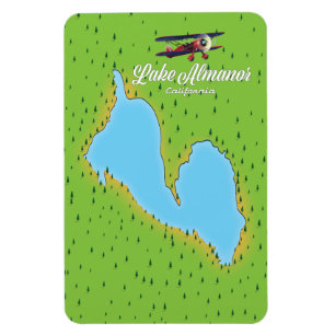 Sjö Almanor Kalifornien USA karta Magnet