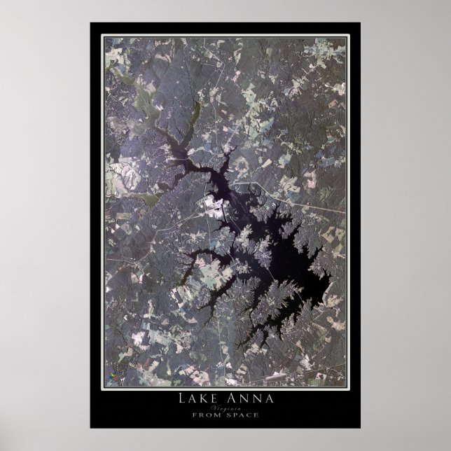 Sjö Anna Virginia Satellite Poster Karta (Framsidan)