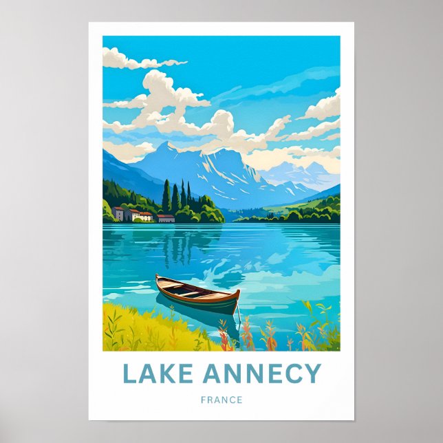Sjö Annecy Frankrike Travel Skriv ut Poster (Framsidan)