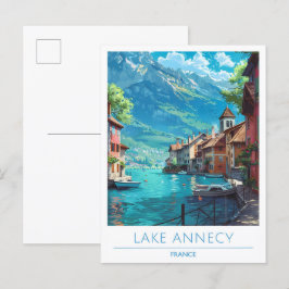 Sjö Annecy Frankrike Vintage resor Vykort