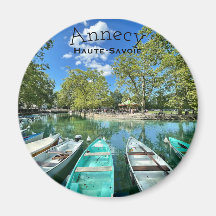 Sjö Annecy, Haute-Savoie Round Magnet