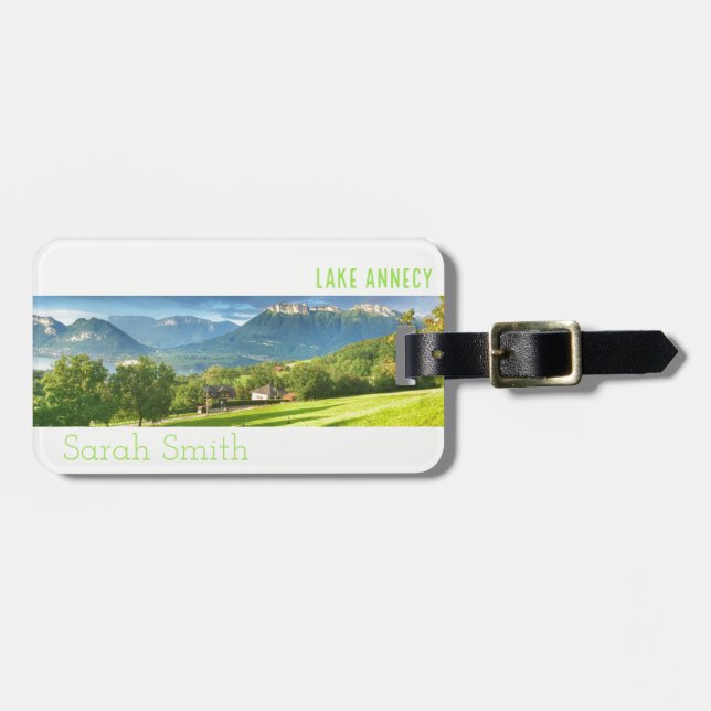 Sjö Annecy Personnalised Bagagebricka (Horisontell Framsida)