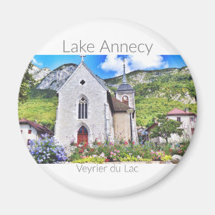 Sjö Annecy - Veyrier, Haute-Savoie rundamagnet Magnet