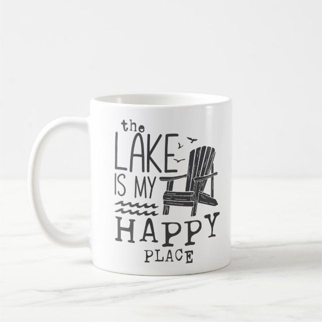 Sjö är min Lycklig Ställe Kaffemugg (Vänster)