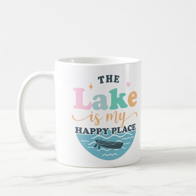 Sjö är min Lycklig Ställe Kaffemugg (Vänster)
