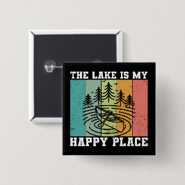 Sjö är min Lycklig-Ställe-utstressade Vintage Sjö Knapp