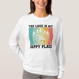 Sjö är min Lycklig-Ställe-utstressade Vintage Sjö T Shirt