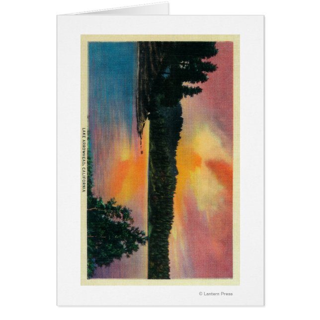 Sjö Arrowhad vid SunsetLake Arrowhad, CA Hälsningskort (Framsidan)