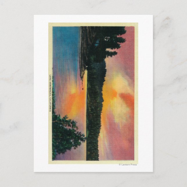 Sjö Arrowhad vid SunsetLake Arrowhad, CA Vykort (Framsida)