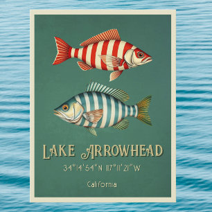 Sjö Arrowhead Kalifornien fisk vykort