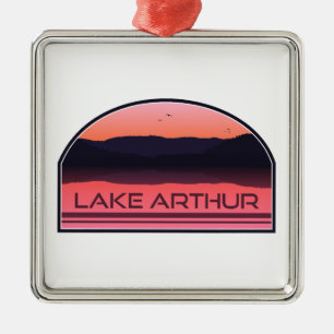 Sjö Arthur Pennsylvania Red Sunrise Julgransprydnad Metall