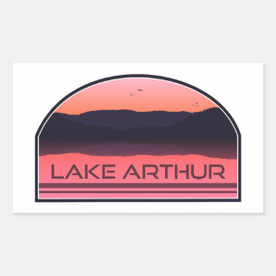 Sjö Arthur Pennsylvania Red Sunrise Rektangulärt Klistermärke