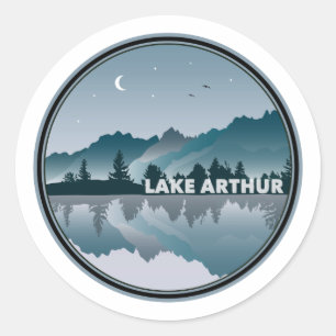 Sjö Arthur Pennsylvania Reflection Runt Klistermärke