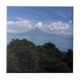 Sjö Atitlan Vulkaners Kakelplatta
