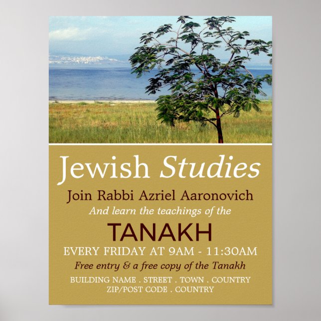 Sjö av Galilee, Israel, judendom, judiska studier Poster (Framsidan)