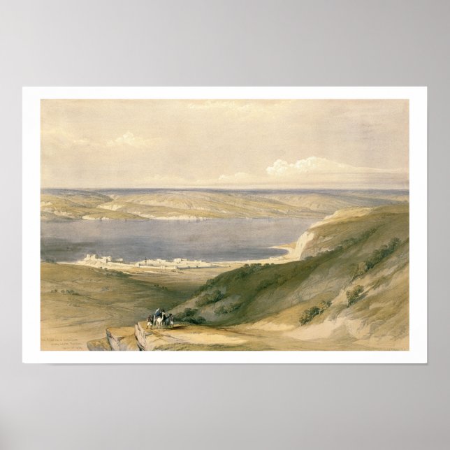 Sjö av Galileo eller Genezareth, tittar mot Bash Poster (Framsidan)