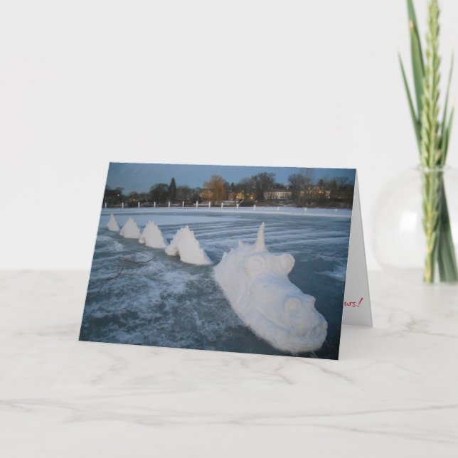 “Sjö av öarna Kinesisk Snö Dragon" X-MAS-kort Kort (Framsida)