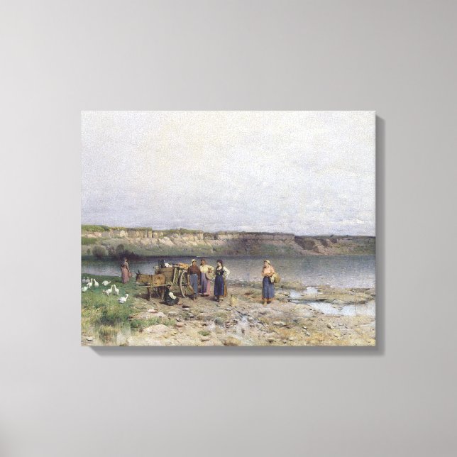 Sjö Balaton med Akarattyasjön, 1885 Canvastryck (Framsida)