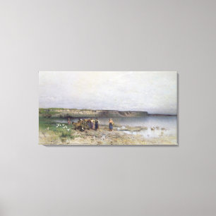Sjö Balaton med kusten av Akarattya, 1885 Canvastryck