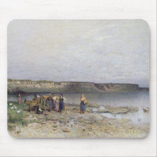 Sjö Balaton med kusten av Akarattya, 1885 Musmatta