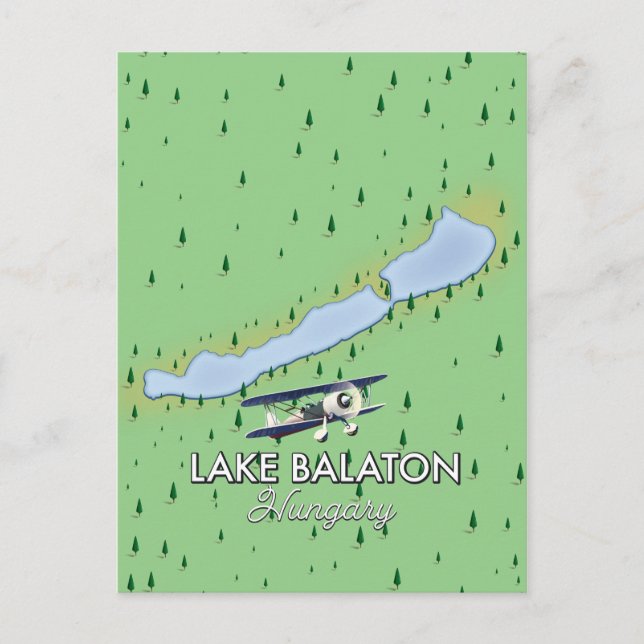 Sjö Balaton Ungern karta Vykort (Framsida)