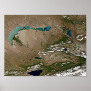 Sjö Balkhash i östliga Kasakhstan Poster