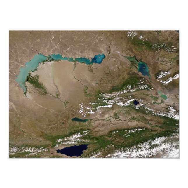 Sjö Balkhash i östra Kazakstan Fototryck (Framsidan)