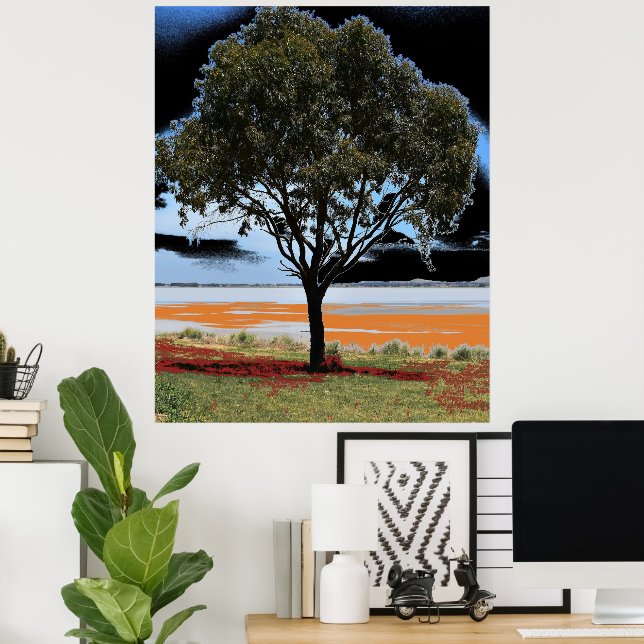 Sjö Beeac Solo Träd Poster (Hemmakontoret)