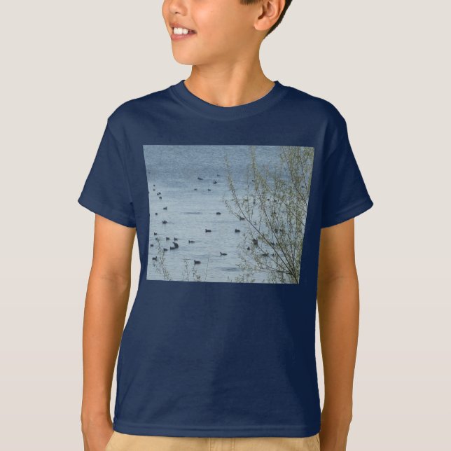 Sjö Birds Kids Mörk T-Shirt (Framsida)