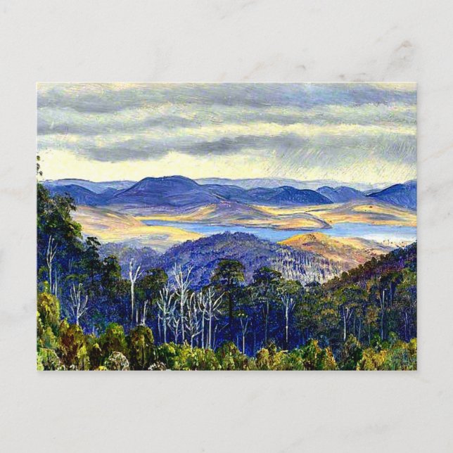 Sjö Biwa, japanskt vykort (Framsida)