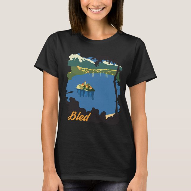 Sjö Bled Flygande Ö Green Travel T Shirt (Framsida)