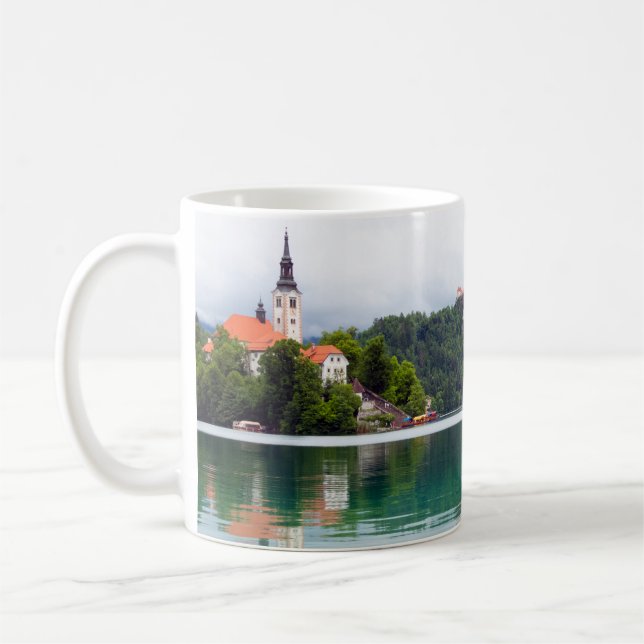 Sjö Bled Reflection, Slovenien Kaffemugg (Vänster)