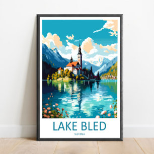Sjö Bled Resa Print Sjö Bled Hem Inredning Slove Poster