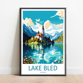 Sjö Bled Resa Print Sjö Bled Hem Inredning Slove Poster